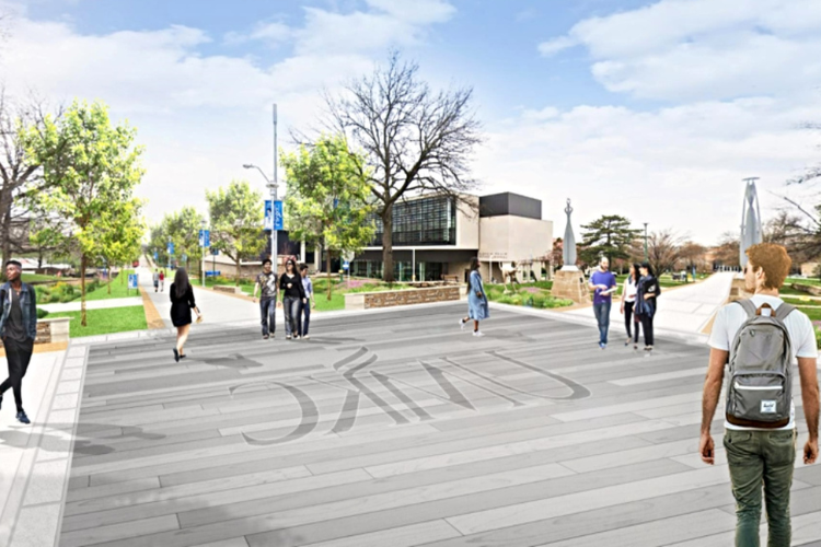 Image rendering of pedestrian plaza.